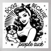 Retro 1950s Glam Girl Funny Sarcastic Quote ポスター (正面)