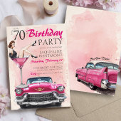 Retro 1950's Pink Hollywood Glam 70th Birthday 招待状