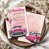 Retro 1950's Pink Hollywood Glam 70th Birthday 招待状