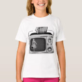 Retro 1950s Portable TV Mid-Century Tシャツ (正面)