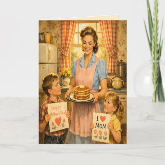 Retro 1950s-Style Mother's Day Greeting Card カード