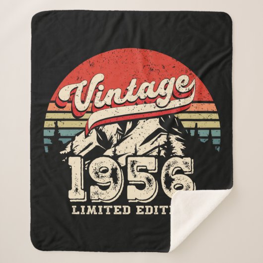 Retro 1956 Birthday Gift Vintage 70th Bday シェルパブランケット (正面)