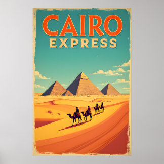 Retro 1960s Egypt : Vintage Cairo Express Poster ポスター
