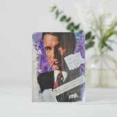 Retro 1960s era smoker man heath danger collage ポストカード (スタンド正面)