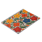 Retro 1960s Style Floral Pattern ノートブック (左側)
