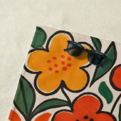 Retro 1960s Style Floral Pattern ビーチタオル (インサイチュ)