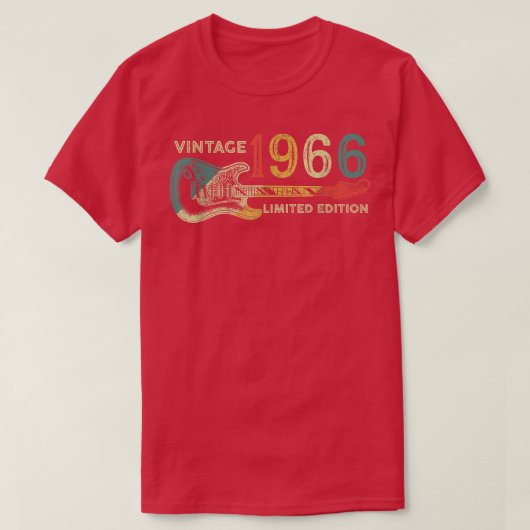 Retro 1966 birthday gift for men Guitar Player 56t Tシャツ (デザイン正面)