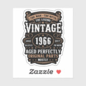 Retro 1966 Birthday The Man The Legend 60th Bday シール (シート)