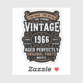 Retro 1966 Birthday The Man The Legend 60th Bday シール
