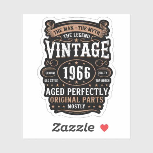 Retro 1966 Birthday The Man The Legend 60th Bday   シール (シート)