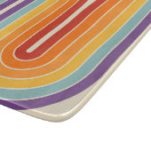 Retro 1970s Style Arched Stripes Geometric Pattern カッティングボード (角)