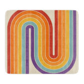 Retro 1970s Style Arched Stripes Geometric Pattern カッティングボード (正面)