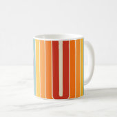 Retro 1970s Style Arched Stripes Geometric Pattern コーヒーマグカップ (正面右)