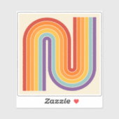 Retro 1970s Style Arched Stripes Geometric Pattern シール (シート)