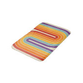 Retro 1970s Style Arched Stripes Geometric Pattern バスマット (アングル)