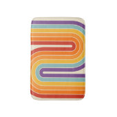 Retro 1970s Style Arched Stripes Geometric Pattern バスマット (正面縦)