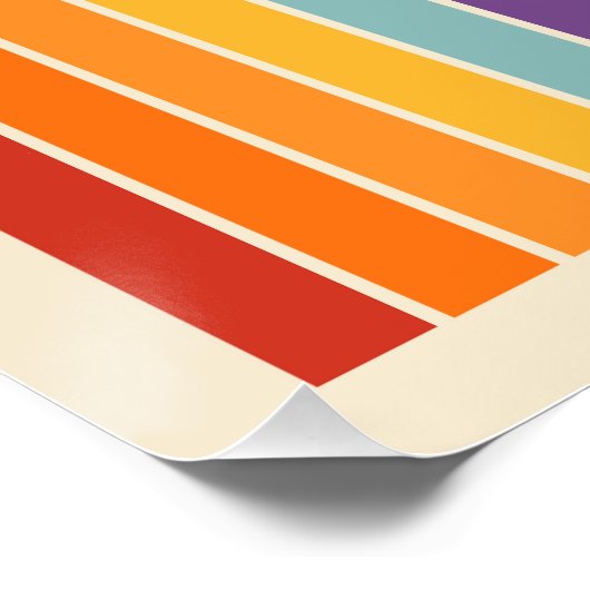 Retro 1970s Style Arched Stripes Geometric Pattern ポスター (コーナー)