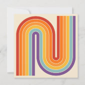 Retro 1970s Style Arched Stripes Geometric Pattern 招待状 (正面)