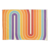 Retro 1970s Style Arched Stripes Geometric Pattern 枕カバー (正面左)