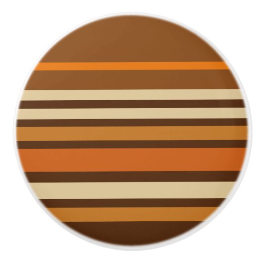 Retro 1970s Style Sporty Stripes セラミックノブ (正面)