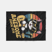 Retro 1976 Birthday 50th Cat Lover Bday Ukulele  フリースブランケット (正面(横))