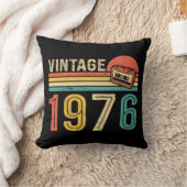 Retro 1976 Birthday Music Cassette Tape Bday Gift クッション (ブランケット)