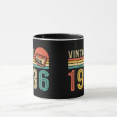 Retro 1986 Birthday Cassette Tape Nostalgic Bday マグカップ (中央)
