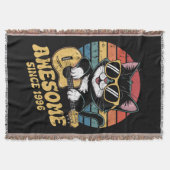 Retro 1996 Birthday Cat Lover Ukulele 30th Bday  スローブランケット (正面)