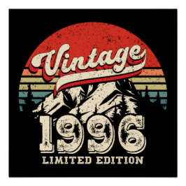 Retro 1996 Birthday Vintage 30th Outdoorsy Bday ポスター