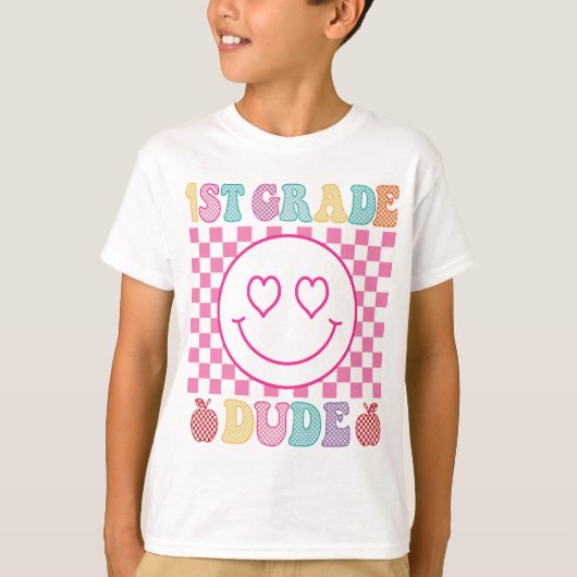 Retro 1st Grade Dude Back To School First GT-Shirt Tシャツ (正面)