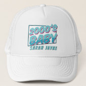 Retro 2000s Baby Personalized Trucker Hat キャップ (正面)