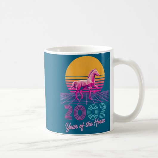 Retro 2002 Year Of The Horse Cny Zodiac Lady Fortu コーヒーマグカップ (右)