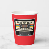 Retro 20th 30th 40th 50th 60th 70th Birthday Party 紙コップ (裏面)