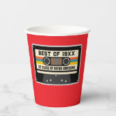 Retro 20th 30th 40th 50th 60th 70th Birthday Party 紙コップ (正面)