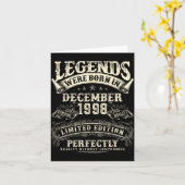 Retro 27th Birthday For Men 27 Year Old December 1 カード (黄色い花)