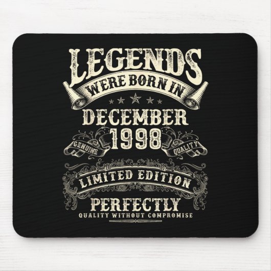 Retro 27th Birthday For Men 27 Year Old December 1 マウスパッド (正面)