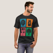 Retro 4 Color Block Basketball Tシャツ (正面フル)