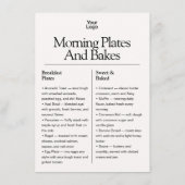 Retro 4 List Logo White Ivory Business Menu メニュー (裏面)