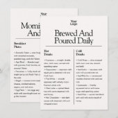 Retro 4 List Logo White Ivory Business Menu メニュー (正面/裏面)