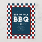 Retro 4th of July BBQ Party Checkered  チラシ (正面)