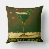 Retro 50s 4 Leaf Clover Irish Christmas Martini クッション (裏面)