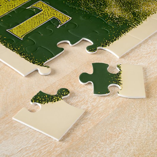 Retro 50s 4 Leaf Clover Irish Christmas Martini ジグソーパズル (側面)