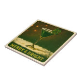 Retro 50s 4 Leaf Clover Irish Christmas Martini タイル (側面)