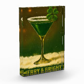 Retro 50s 4 Leaf Clover Irish Christmas Martini フォトブロック (左)