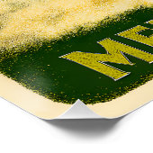 Retro 50s 4 Leaf Clover Irish Christmas Martini ポスター (コーナー)