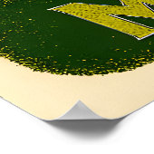 Retro 50s 4 Leaf Clover Irish Christmas Martini ポスター (角)