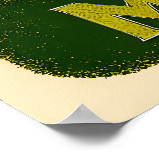 Retro 50s 4 Leaf Clover Irish Christmas Martini ポスター (角)