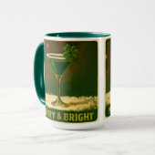 Retro 50s 4 Leaf Clover Irish Christmas Martini マグカップ (正面左)