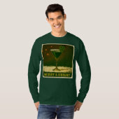 Retro 50s 4 Leaf Clover Irish Christmas Martini Tシャツ (正面フル)