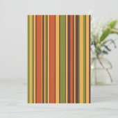 Retro 50s 60s 70s Stripes Orange Avocado Brown 招待状 (スタンド正面)